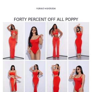 our spicy POPPY color is 40% OFF