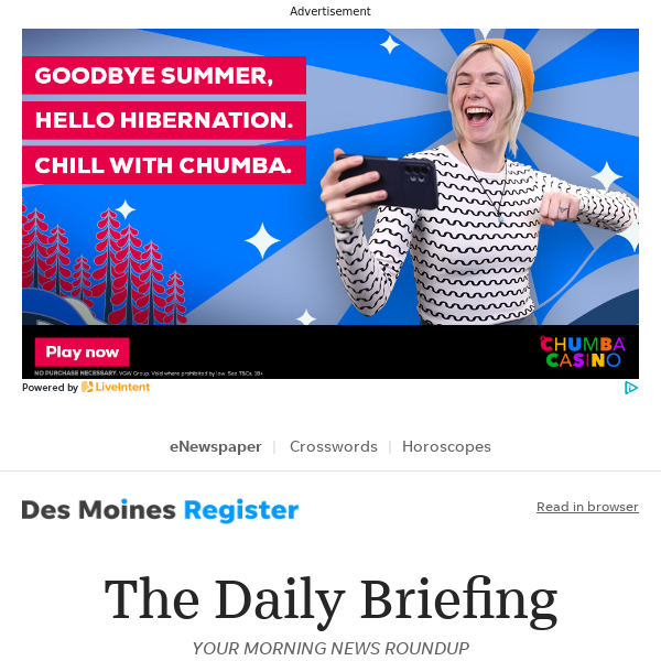 Daily Briefing: How much snow did Des Moines get?