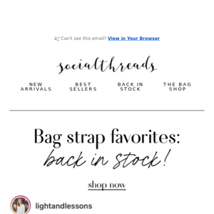 👏👏👏 Bag strap favorites: BACK IN STOCK
