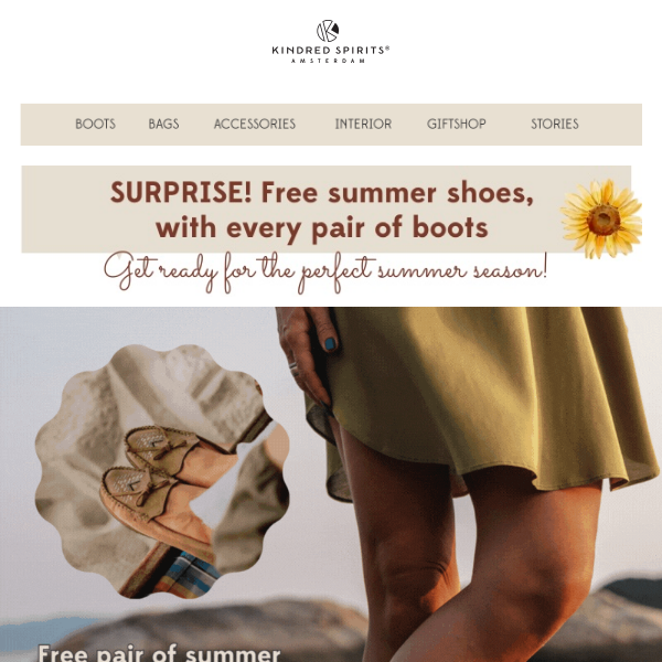 FREE SUMMER SHOES? Now with every pair of boots 🌞