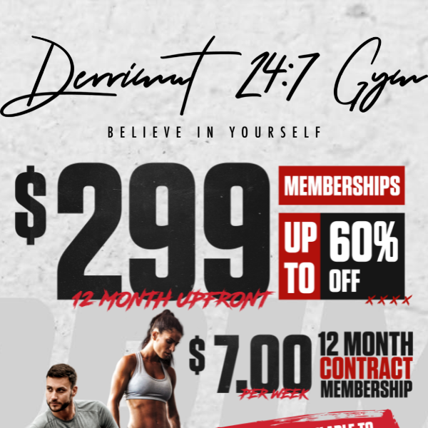 💪 Get fit for less! 60% off gym memberships. 💪