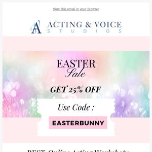 25% Off EVERYTHING. Thanks, Easter Bunny!