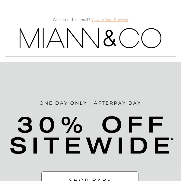 30% OFF - ONE DAY ONLY