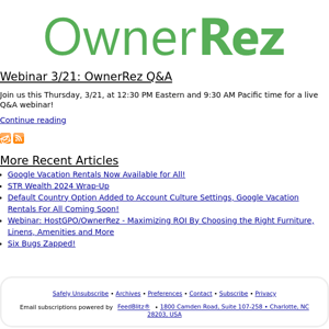 The OwnerRez Blog - Webinar 3/21: OwnerRez Q&A