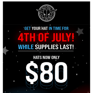 Get Your Hat For $80 Now In Time For The 4th! 💥