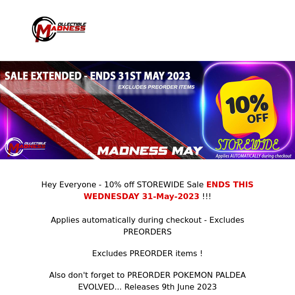 ENDS 31-05-23 - 10% off Storewide