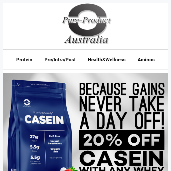 🎉 Unlock the GAINS: 20% Off Casein Strawberry with Any Whey Purchase! 🏋️‍♂️