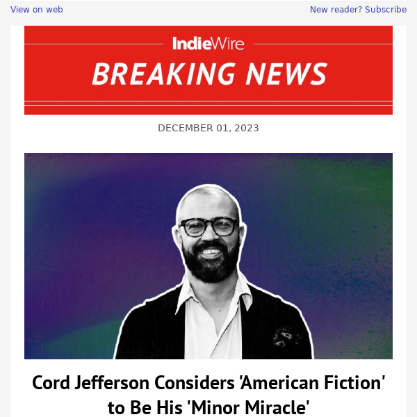 Cord Jefferson Considers 'American Fiction' to Be His 'Minor Miracle'