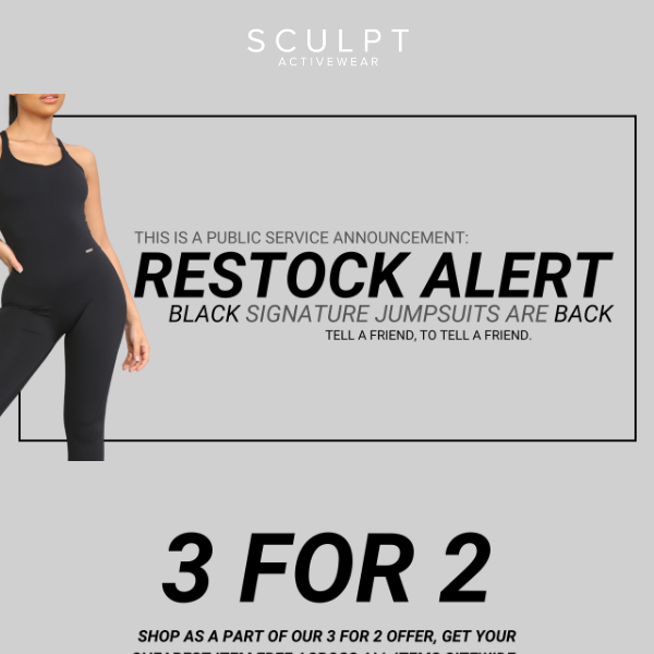 ⚠️ PSA: Black Jumpsuits are BACK! Limited Stock ⚠️ - Sculpt Activewear