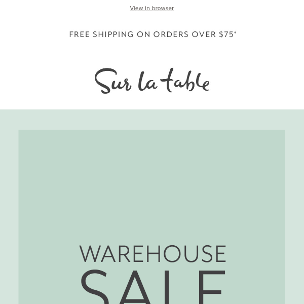 It's ON: The Warehouse Sale starts today.