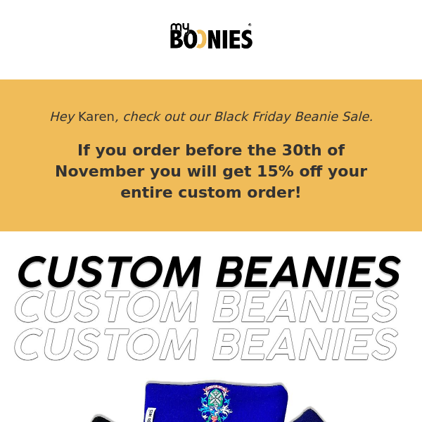 BLACK FRIDAY CUSTOM BEANIES