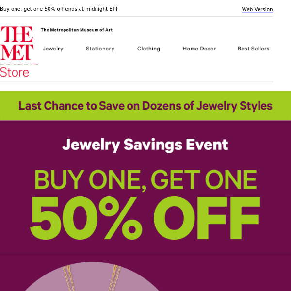 Only Hours Left to Save on Jewelry!