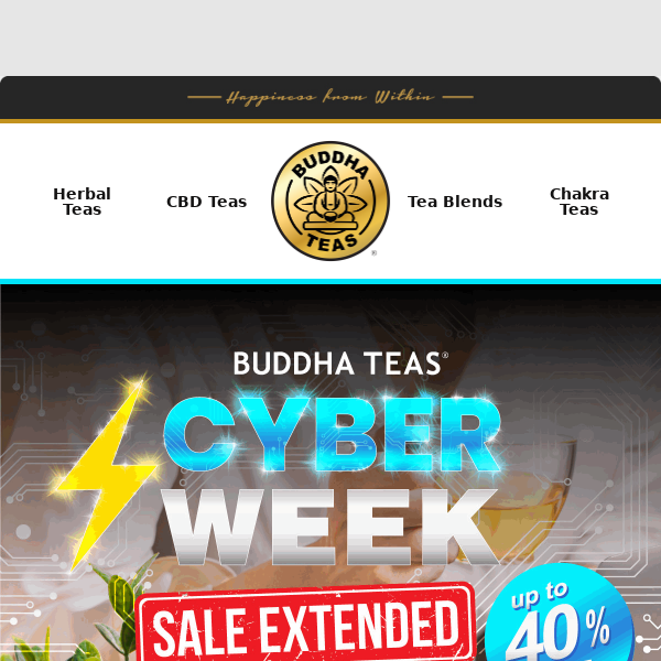 ⚡ CYBER WEEK - SALE EXTENDED ⚡ Get Up To 40% OFF Your Favorite Teas!