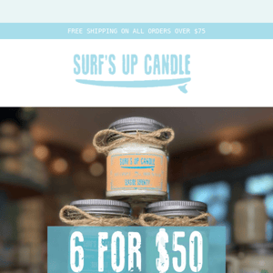 6 Candles For Over 50% Off!