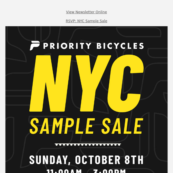 Priority Bicycles Sample Sale This Sunday (10/8) in NYC!