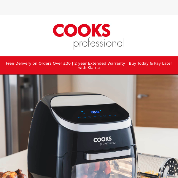 Cooks Professional Dual Air Fryer with Glass Drawers