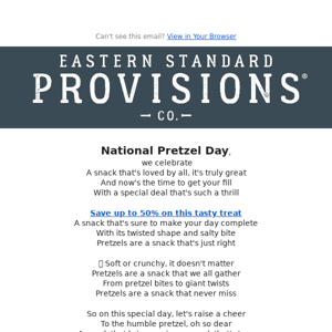 Celebrate National Pretzel Day with this special...