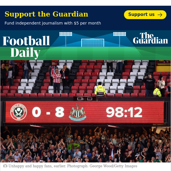Football Daily | Sheffield United’s 8-0 shellacking was no great surprise