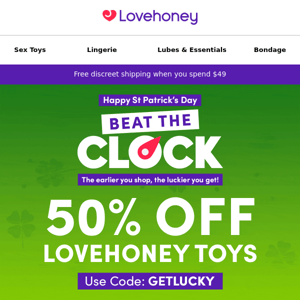 50% Off Lovehoney Toys Starts NOW!