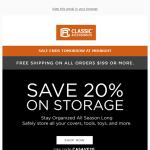 Save on Storage, Now 20% Off 👏 - ends tomorrow