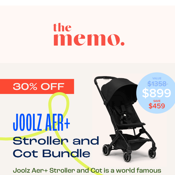Save 30% on Joolz Aer+ Stroller and Cot Bundle