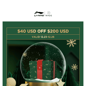 Merry Christmas - Get $40 USD off $200 USD Now!