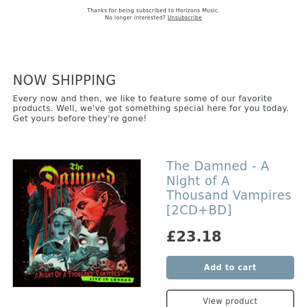 ARRIVED! The Damned - A Night of A Thousand Vampires