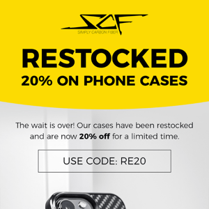 ⚠️Act Fast: Select Cases Restocked, 20% Off All Cases