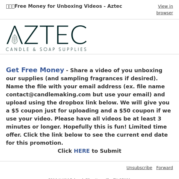 💰💰💰Free Money for Unboxing Videos - Aztec