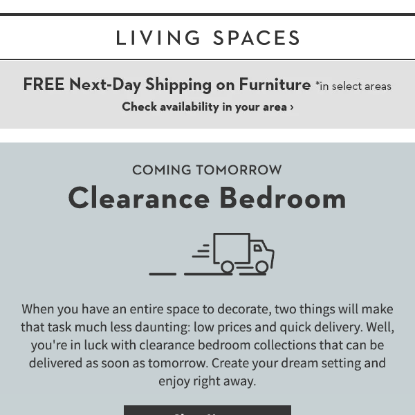 Delivered Tomorrow: Clearance Bedroom Collections