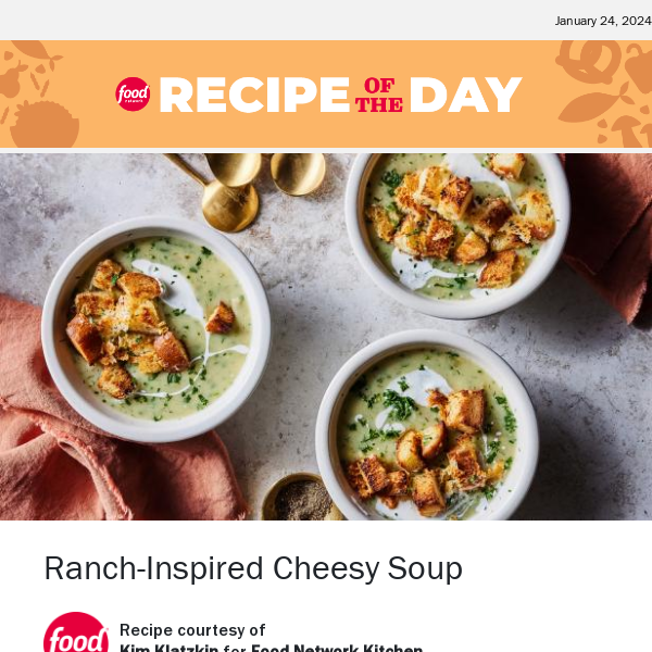 Ranch Potato-Leek Soup with Cheesy Ranch Croutons