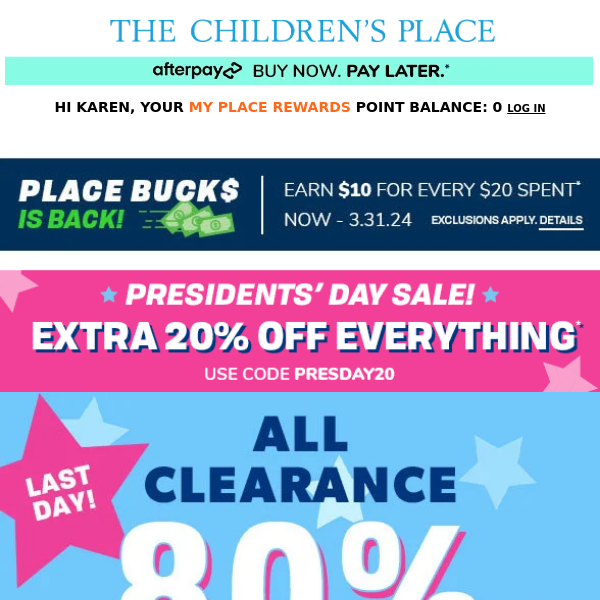 ⚠️LAST DAY: 80% OFF ALL CLEARANCE w/code PRESDAY20 - no exclusions!