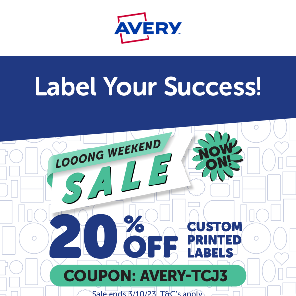 Our 20% Off Custom Printed Label Sale Is Now On