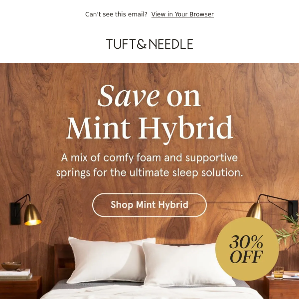 Save 30% on Mint Hybrid Mattress
