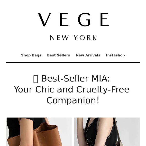 🤎 Best-Seller MIA: Your Chic and Cruelty-Free Companion!