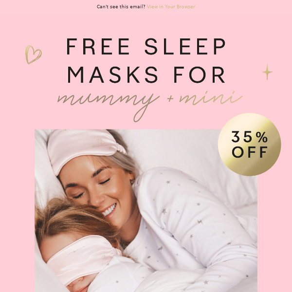 Free Mummy & Mini Sleep Masks