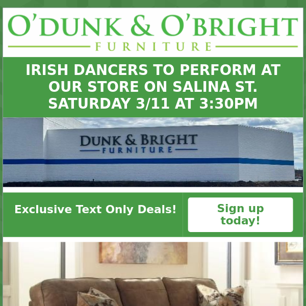 HI! IRISH DANCERS TO PERFORM AT OUR SALINA ST. STORE