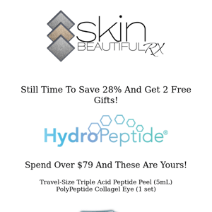 28% Off HydroPeptide Ends Today!