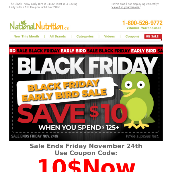 Black Friday $10 Coupon - Starts Now