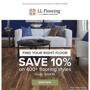 How does 10% off over 400 flooring styles sound?