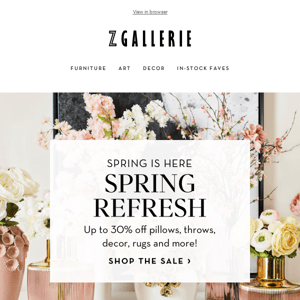 Spring Refresh Sale Final Hours! | Up To 30% Off Pillows, Rugs, Bedding & More