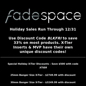** HOLIDAY DISCOUNTS ** SAVE UP TO 33% **