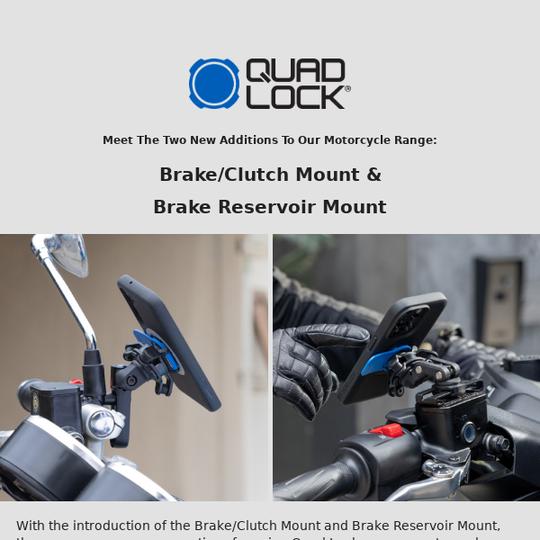 Quad Lock Introduces Two New Motorcycle Mounts - Quad Lock® USA - Official  Store