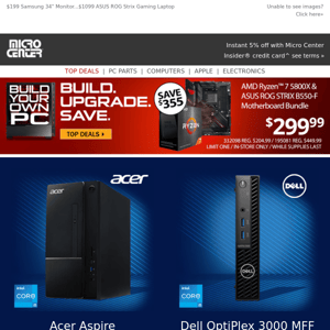 $499 Acer Aspire i5 Desktop! $649 Dell Optiplex MFF Desktop