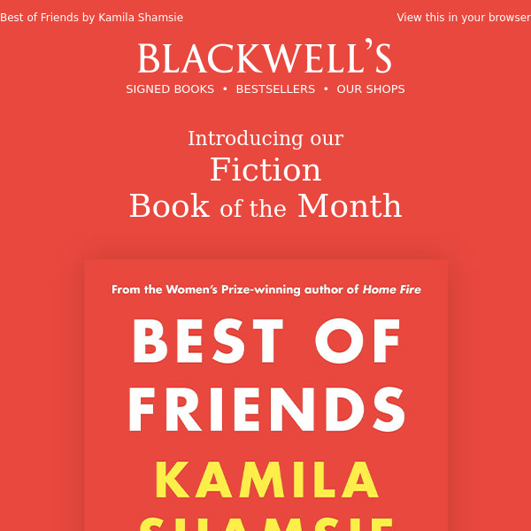 Introducing Blackwell's Fiction Book of the Month and Children's Book of the Month