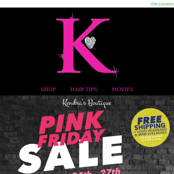 The One Only PINK FRIDAY SALE Kendras Boutique