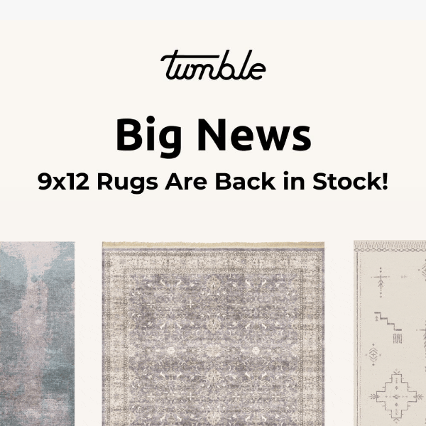 Our 9x12 Rugs Are Back in Stock!