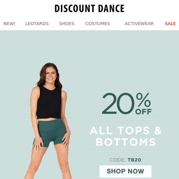 20% Off All Tops & Bottoms!