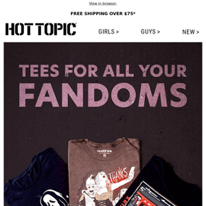 Tees for all your fandoms 👕❤️