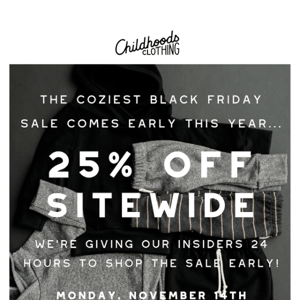 Save the Date: 25%+ OFF sitewide